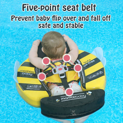 Removable UPF 50+ sun canopy on the Mambobaby Butterfly air-free baby float — view 3.