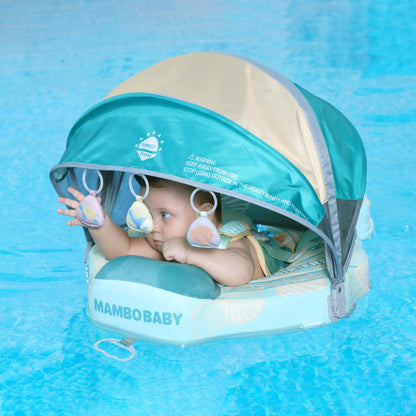 Mambobaby Seashell Travel in blue — air-free baby float with no pump and no valve — view 2.
