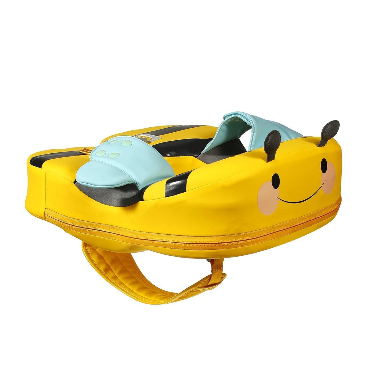 The Mambobaby™ Bee Shoulder Float in yellow and black, featuring the advanced 8-point connection system for toddlers.