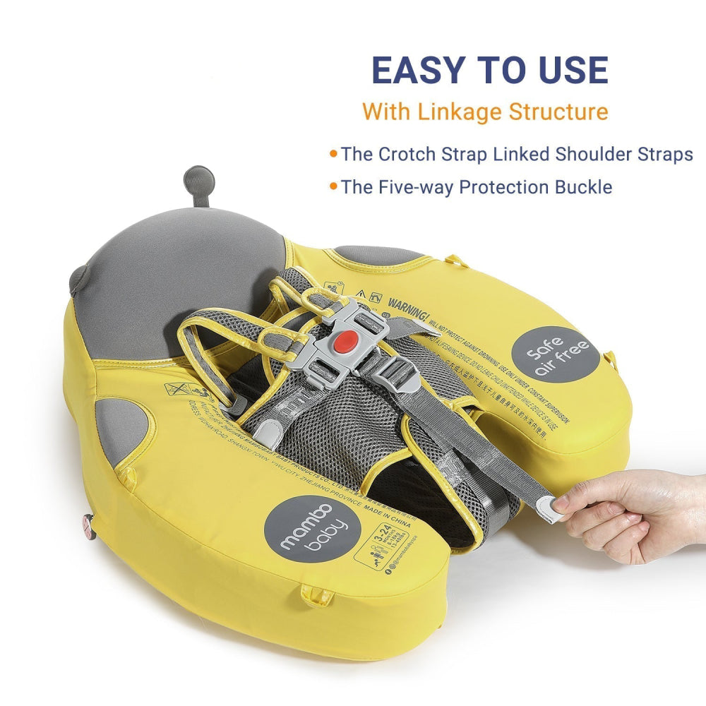 Close-up of the adjustable strap buckles and lock button on the Mambobaby Ladybug.