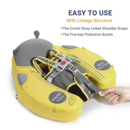 Close-up of the adjustable strap buckles and lock button on the Mambobaby Ladybug.