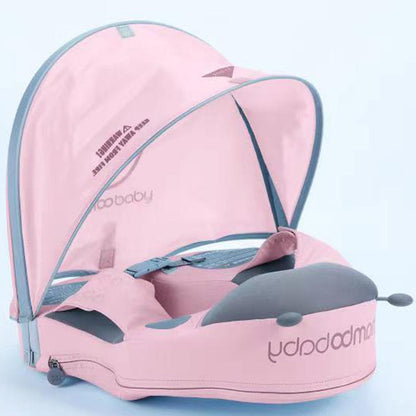 Mambobaby™ Ladybug Shoulder Float for toddlers 1-3 years, showing the air-free swim trainer with UPF 50+ canopy.