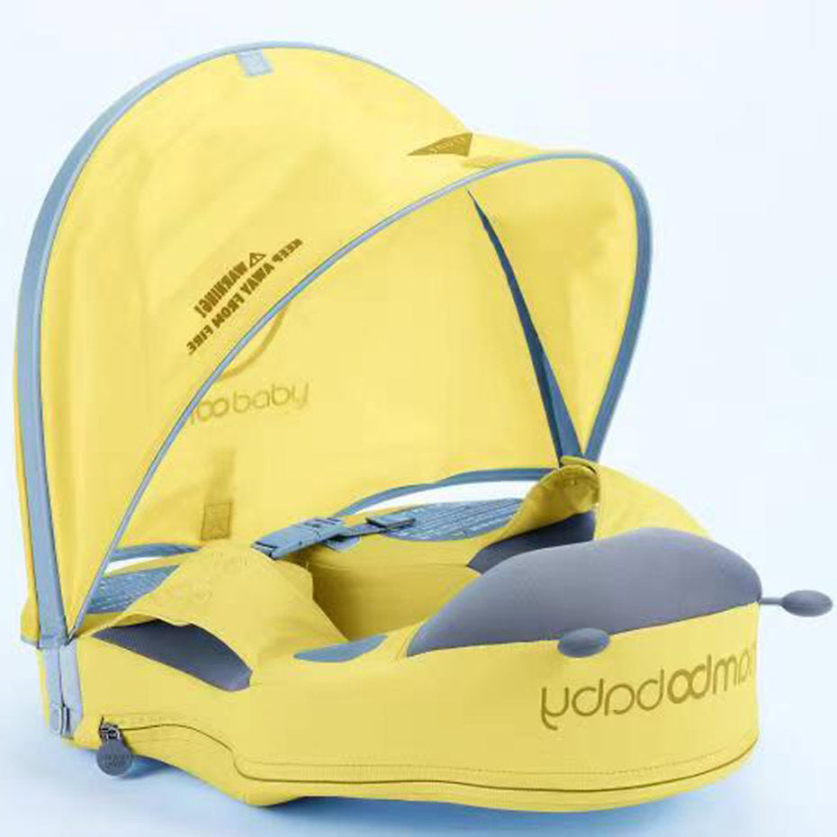Mambobaby™ Ladybug Shoulder Float for toddlers 1-3 years, showing the air-free swim trainer with UPF 50+ canopy.