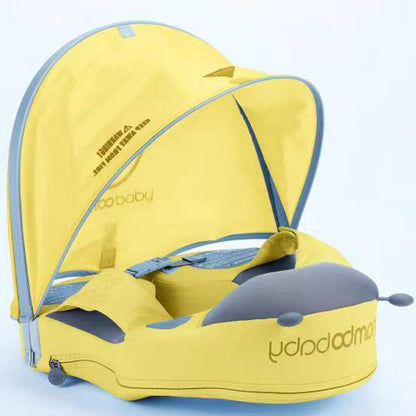 Mambobaby™ Ladybug Shoulder Float for toddlers 1-3 years, showing the air-free swim trainer with UPF 50+ canopy.