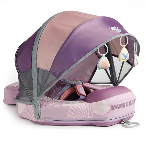 Mambobaby™ Seashell Float in purple — air-free, non-inflatable baby swim trainer.
