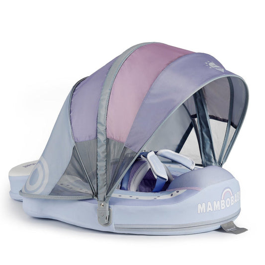 Mambobaby Rainbow in purple — air-free baby float with no pump and no valve.