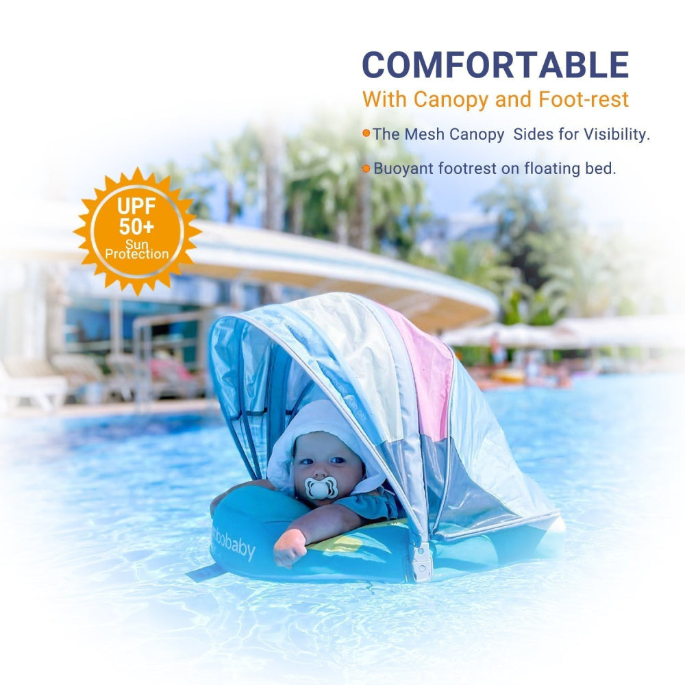 The Mambobaby™ Rainbow Float with a UPF 50+ sun canopy.
