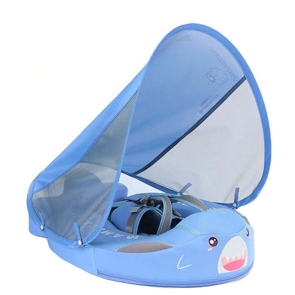 Mambobaby Shark in blue — air-free baby float with no pump and no valve.