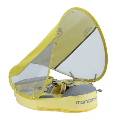 Mambobaby Ladybug in yellow — air-free baby float with no pump and no valve.